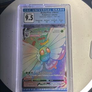 Pokemon Butterfree VMAX Card with Blue and Green Accents
